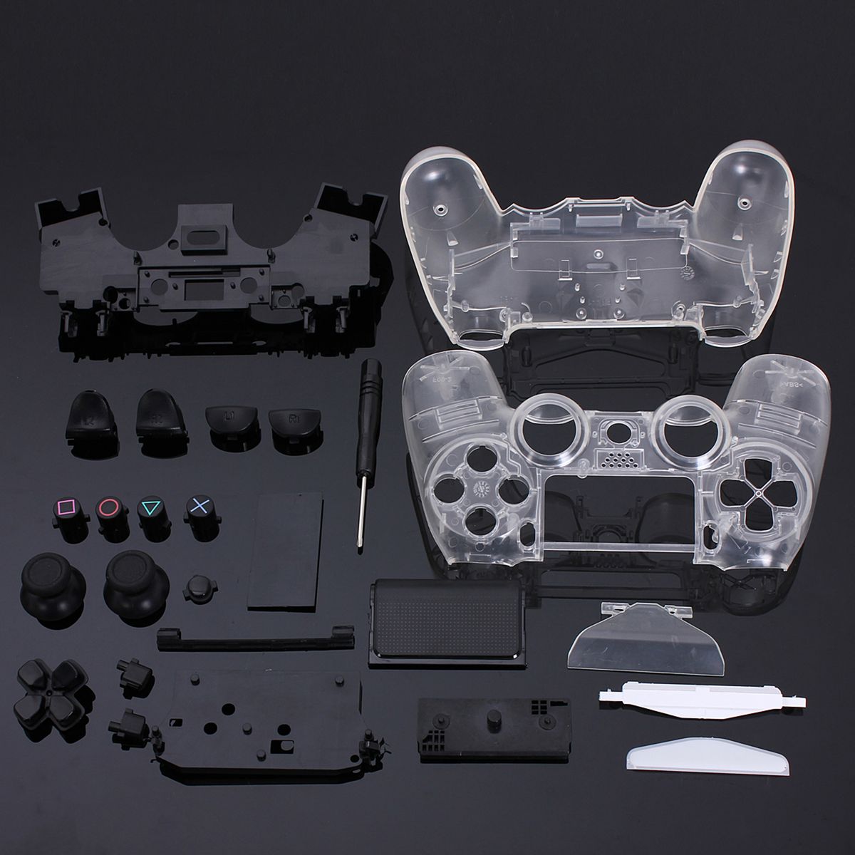 DIY Transparent Shell Kit Housing Case Assembly Crystal
