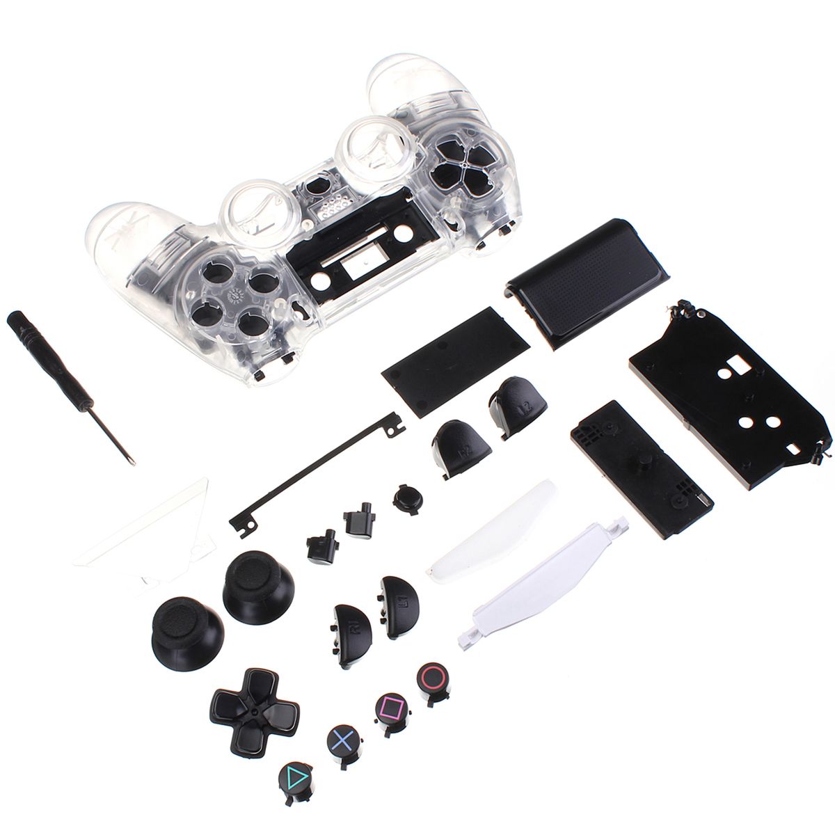 DIY Transparent Shell Kit Housing Case Assembly Crystal