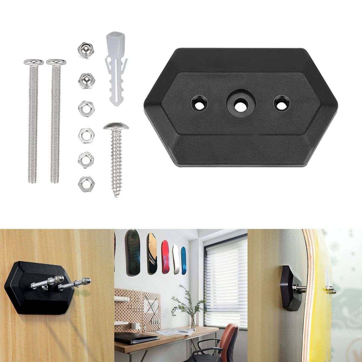 Skateboard Wall Mount Ski  Hanger Display Rack For 1 Set