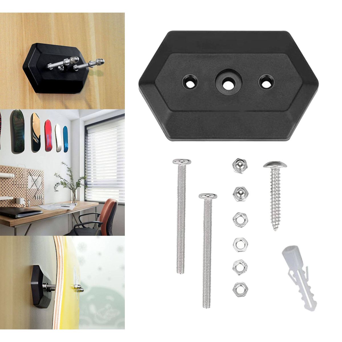 Skateboard Wall Mount Ski  Hanger Display Rack For 1 Set