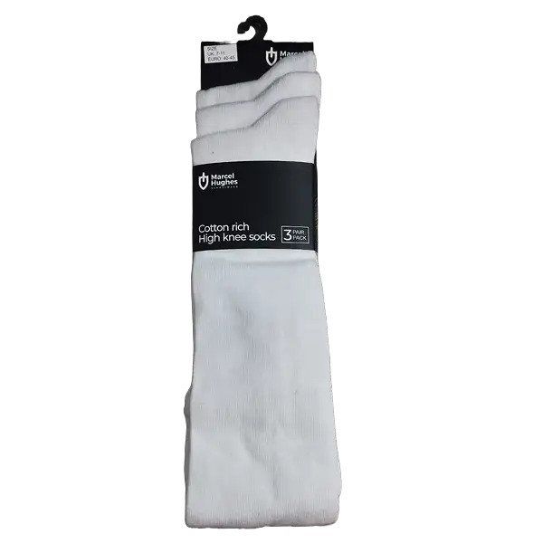 Girls Knee High White Socks