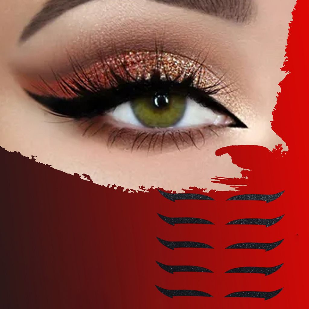 Fashion Eyeliner Eyelid Tape Sticker  5 Pairs  Black 5 Pairs  Black