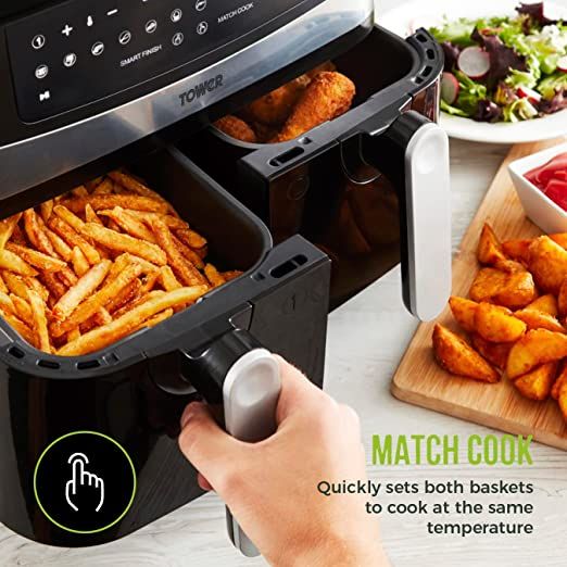 Vortx Duo Basket Air Fryer With Smart Finish - 2600w- 9L