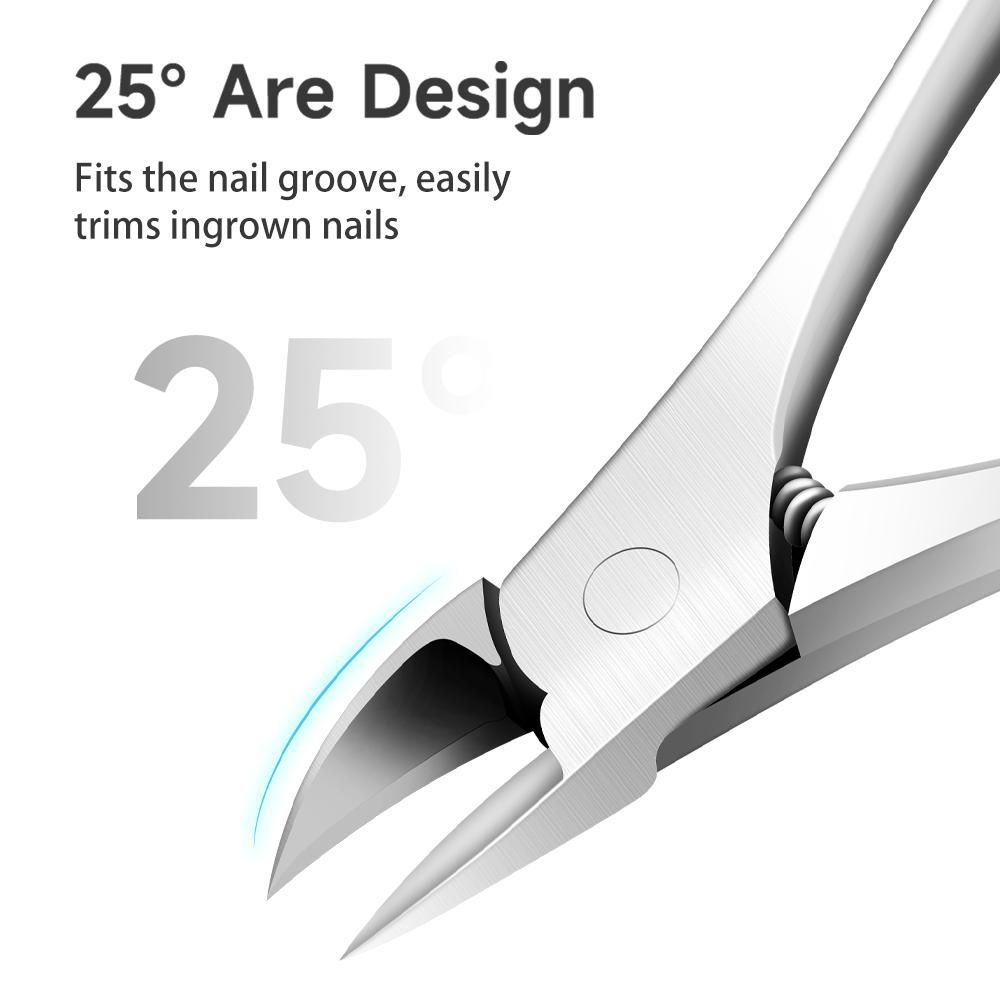 1PCS/5PCS Nail Clipper for Ingrown or Thick Toenails Cuticle Trimmer Set with Nail File Dead Skin Fork Pedicure Manicure Tools Kit for Fingernails and Toenails Nail Cut Stainless Steel for Paronychia Podiatry Nail Care Tool D