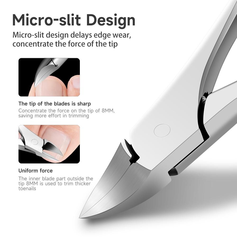 1PCS/5PCS Nail Clipper for Ingrown or Thick Toenails Cuticle Trimmer Set with Nail File Dead Skin Fork Pedicure Manicure Tools Kit for Fingernails and Toenails Nail Cut Stainless Steel for Paronychia Podiatry Nail Care Tool D