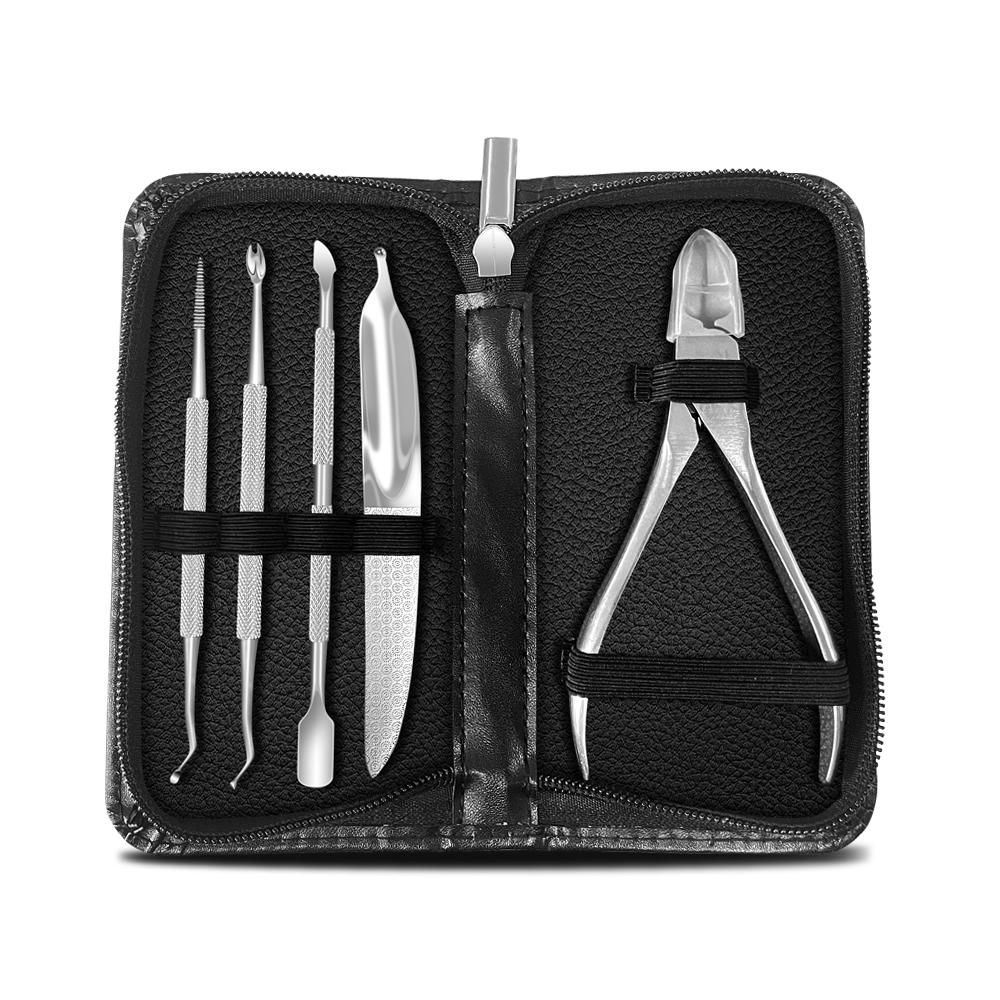 1PCS/5PCS Nail Clipper for Ingrown or Thick Toenails Cuticle Trimmer Set with Nail File Dead Skin Fork Pedicure Manicure Tools Kit for Fingernails and Toenails Nail Cut Stainless Steel for Paronychia Podiatry Nail Care Tool D