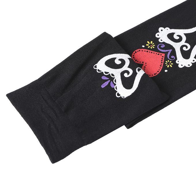 Lady Bone Heart High Tights Over Knee Socks Halloween Stockings For