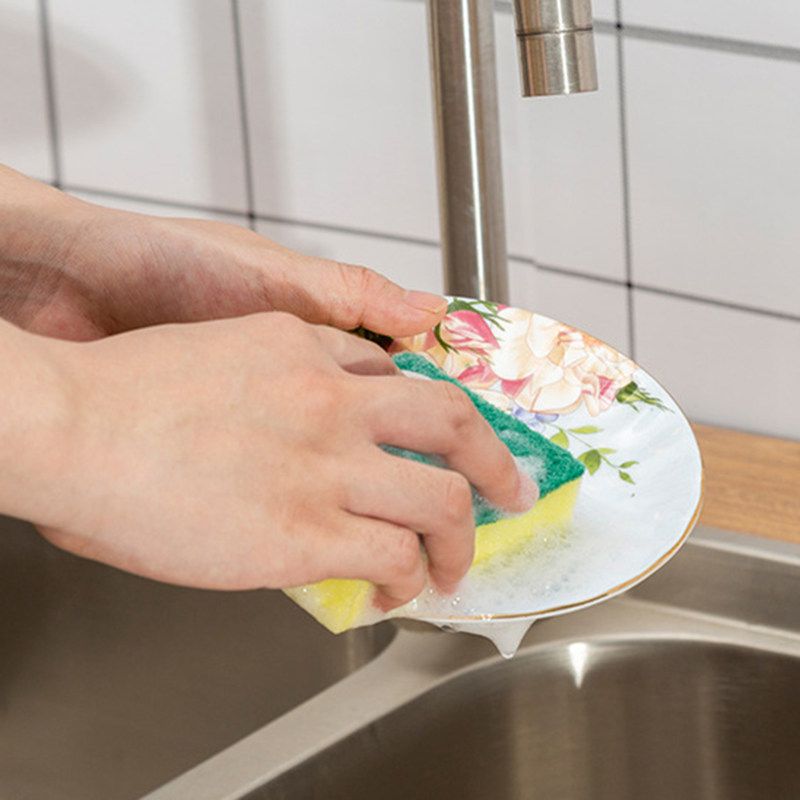 Press Soap Dispenser With Sponge Dishwashing Liquid-Grey