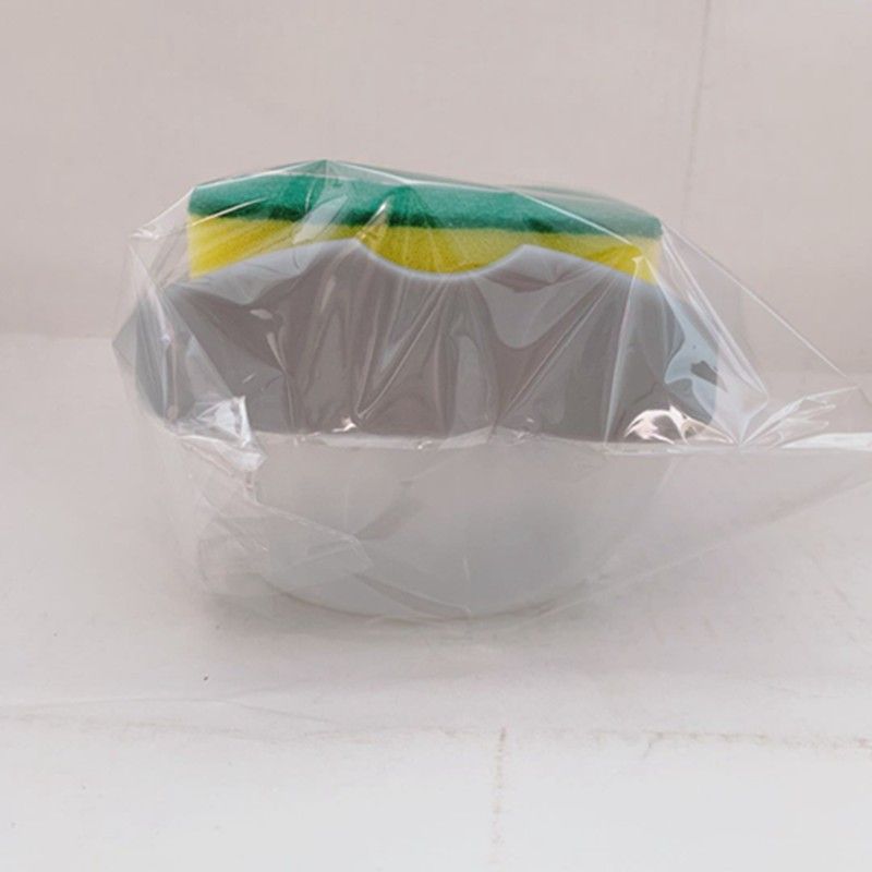 Press Soap Dispenser With Sponge Dishwashing Liquid-Grey