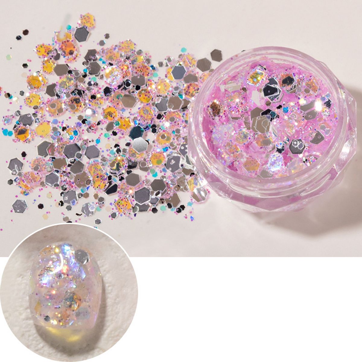 1 Box Nail Sequins All-Purpose Nail Art Glitter Sequins Craft Decor Purple