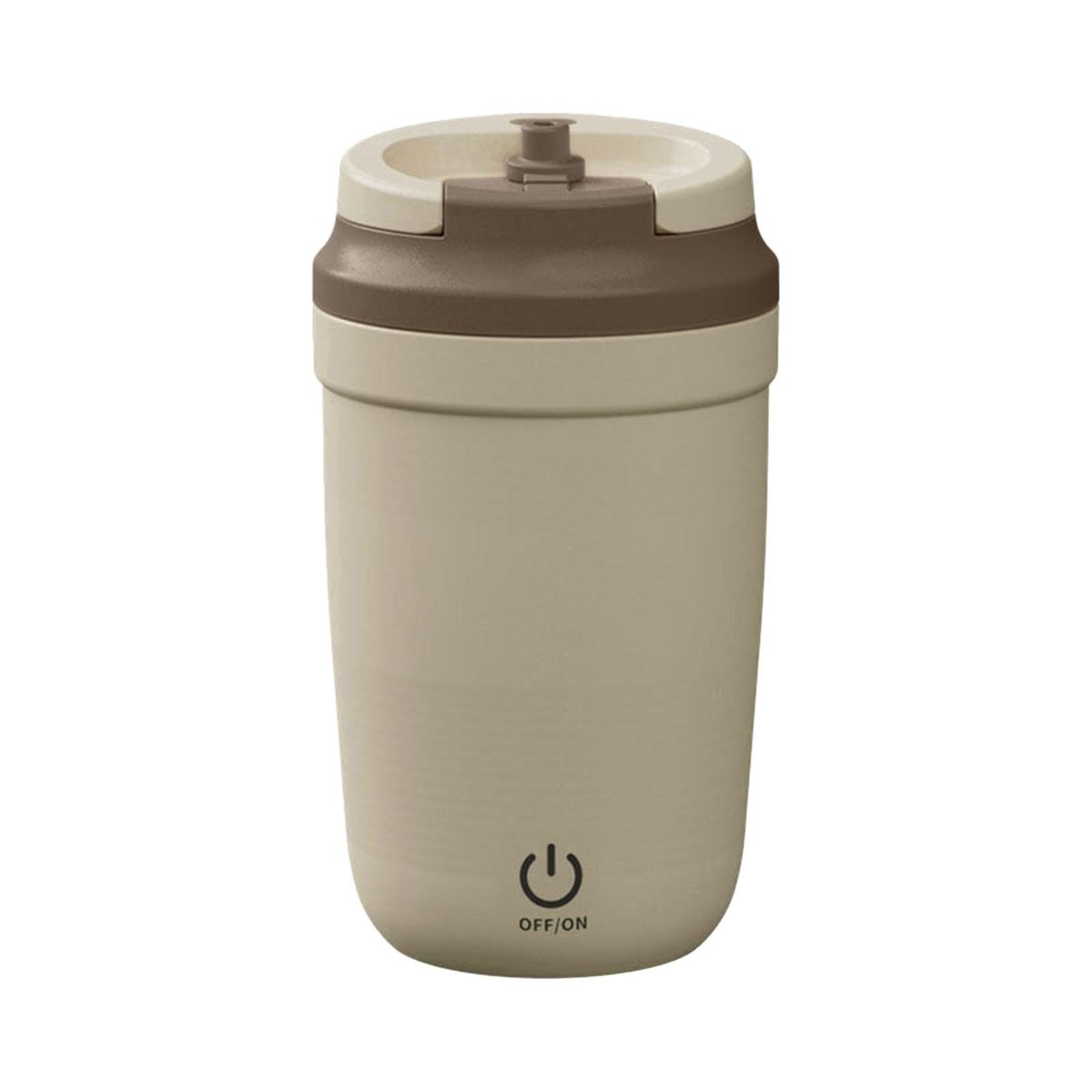 Hot Drink Mixer Portable Rechargeable Electric Stirring Cup for Coffee Beige