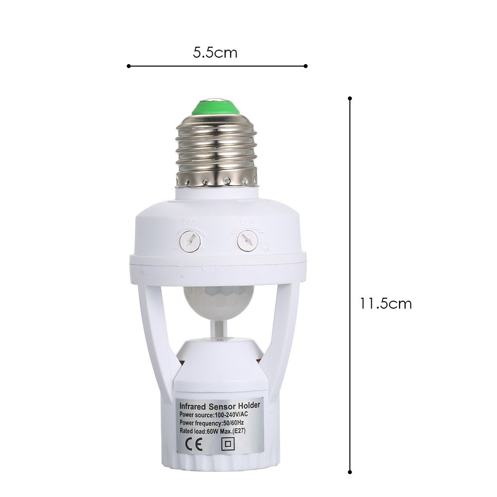 Sensitive PIR Motion Sensor E27 LED Bulb Base Socket