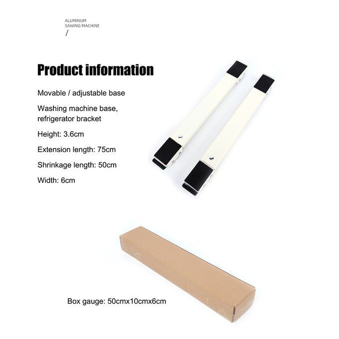 Mobile Roller Multi-fun Tional Mobile Adjustable Washing  Hine Holder Base-white