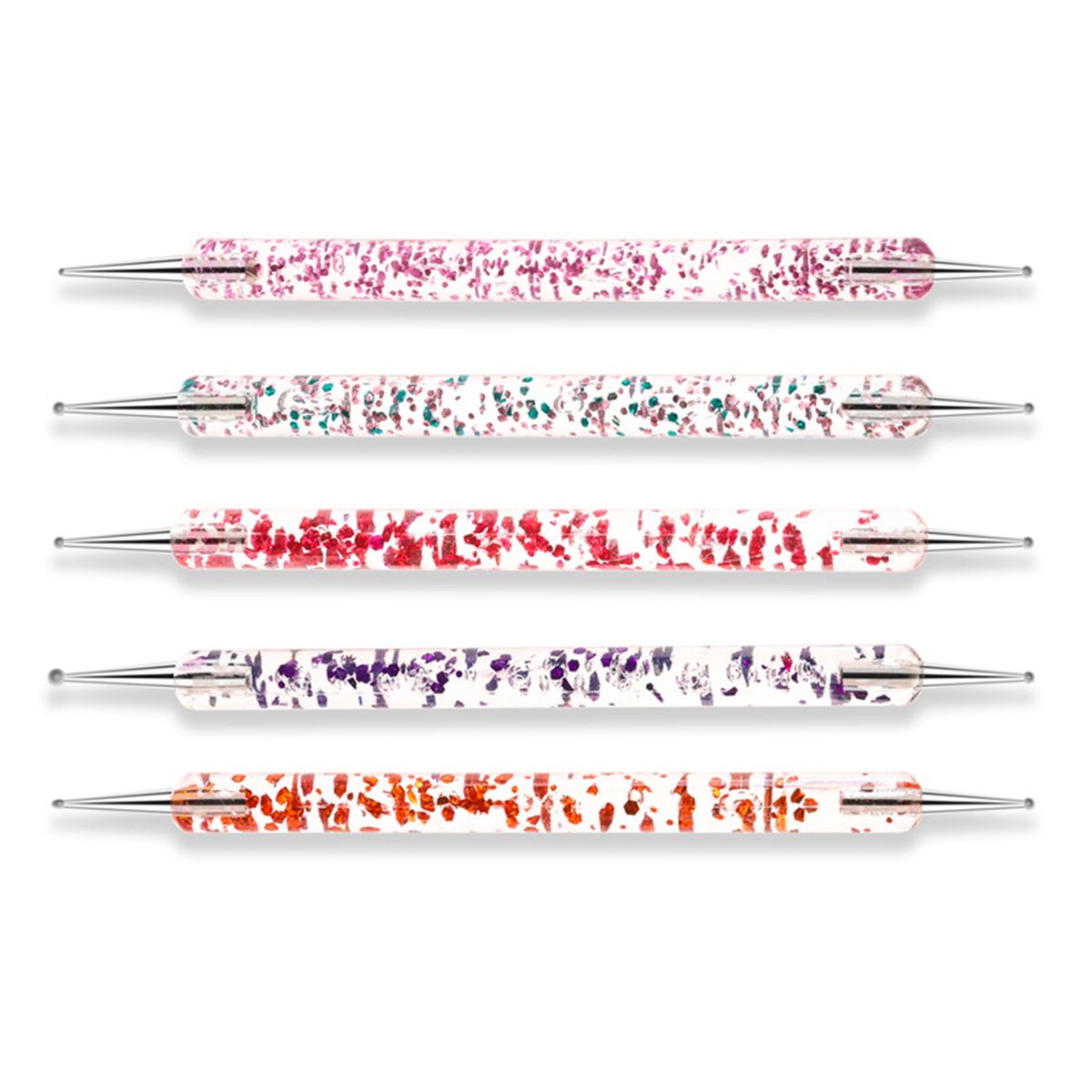 5Pcs/Set Nail Art Dotting Pen Painting Acrylic Handle Rhinestones Crystal Pens