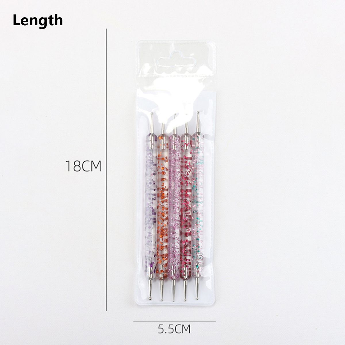 5Pcs/Set Nail Art Dotting Pen Painting Acrylic Handle Rhinestones Crystal Pens