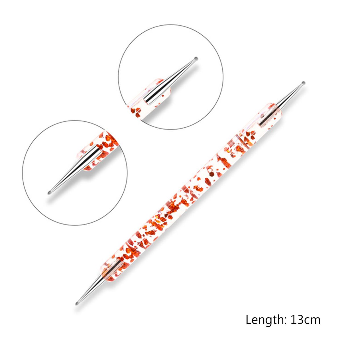 5Pcs/Set Nail Art Dotting Pen Painting Acrylic Handle Rhinestones Crystal Pens