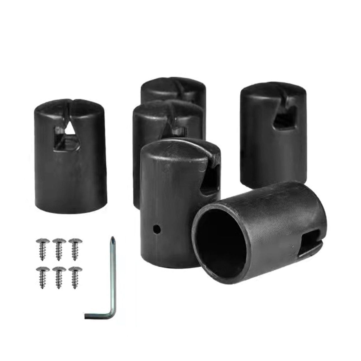 1 Set Trampoline Enclosure Pole Caps Trampoline Enclosure Pole Safety Caps with Screws