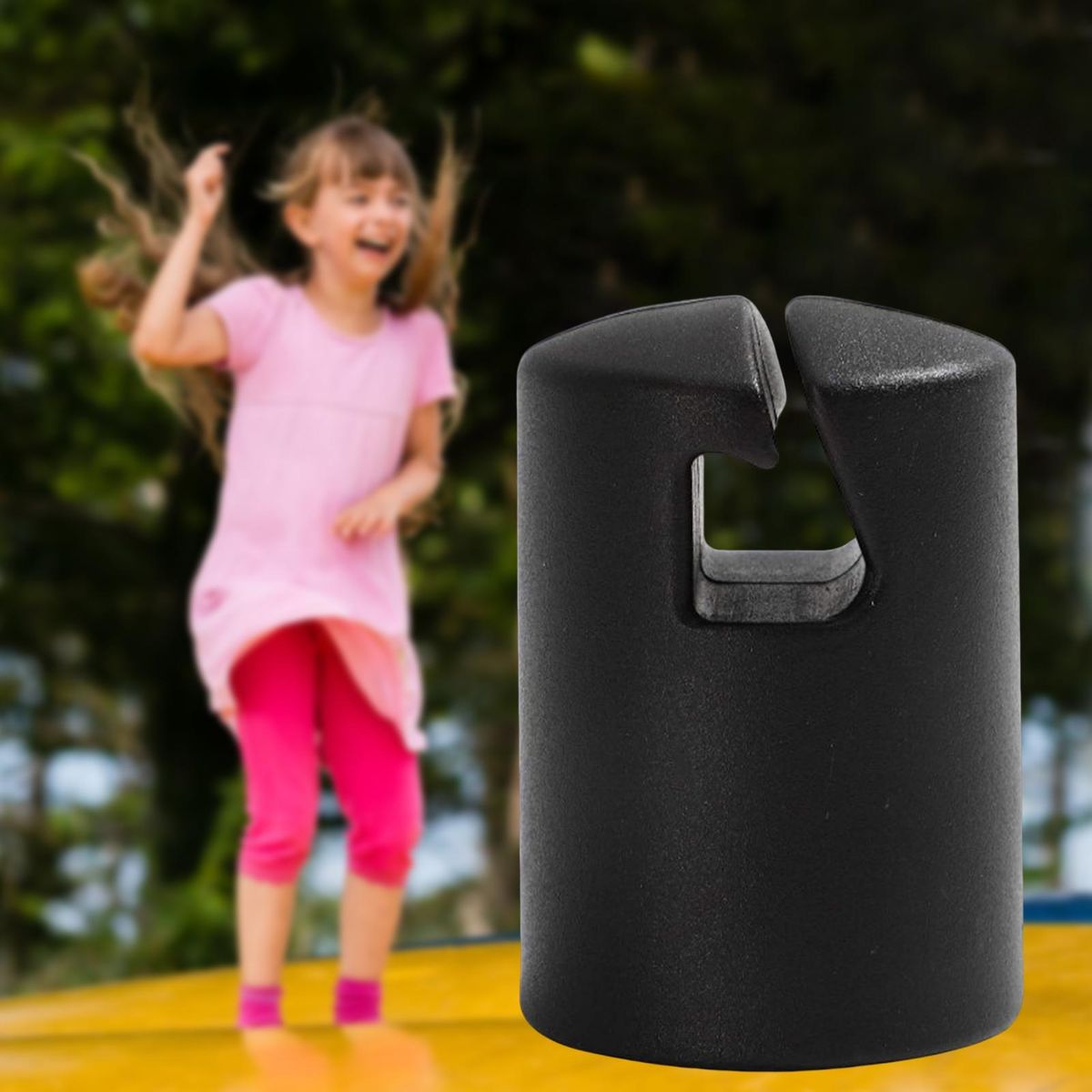 1 Set Trampoline Enclosure Pole Caps Trampoline Enclosure Pole Safety Caps with Screws