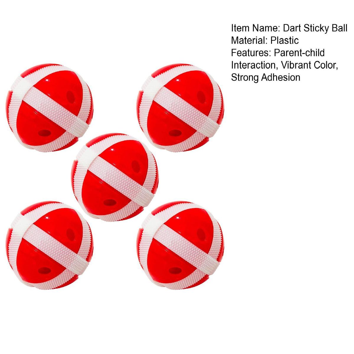 5 Pcs Dart Sticky Ball Sports Game Toys Outdoor Toy Sticky Ball Red