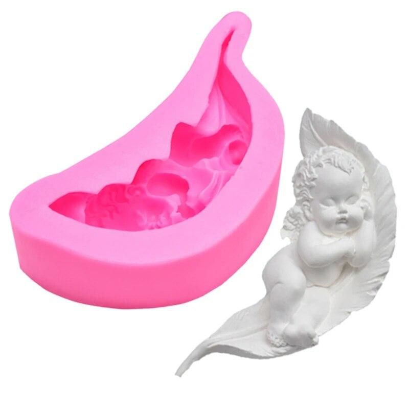 1Pc Cute Angel Baby Shape Silicone Fondant Mold Cake Decorating Tool 3D Chocolate Baking DIY Gumpaste Mould Kitchen Accessories