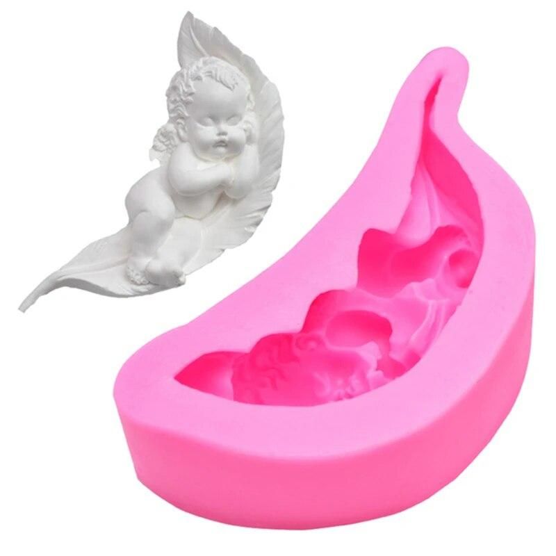 1Pc Cute Angel Baby Shape Silicone Fondant Mold Cake Decorating Tool 3D Chocolate Baking DIY Gumpaste Mould Kitchen Accessories