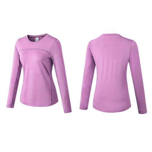 Women's Sport Tops,Autumn Long Sleeve Running Gym Yoga T-Shirt（Purple）