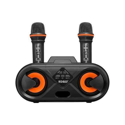 SD303 Dual Bluetooth Speaker With 2 Wireless Microphones Outdoor Family KTV Stereo Mic Big Sound 20W SDRD Sd 303 Speaker Set