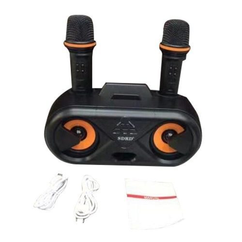 SD303 Dual Bluetooth Speaker With 2 Wireless Microphones Outdoor Family KTV Stereo Mic Big Sound 20W SDRD Sd 303 Speaker Set