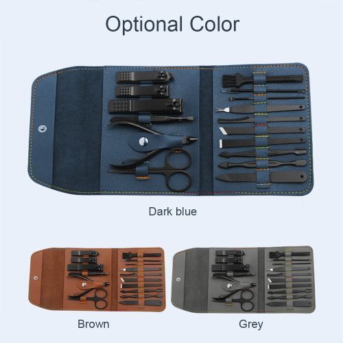 16pcs/set Nail Clipper Cutter Trimmer Ear Pick Grooming Kit Manicure Set