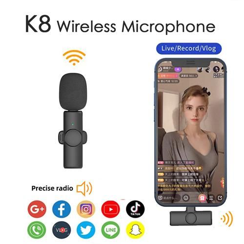 Wireless Lavalier Microphone for TikTok Vlog YouTube, Facebook Live