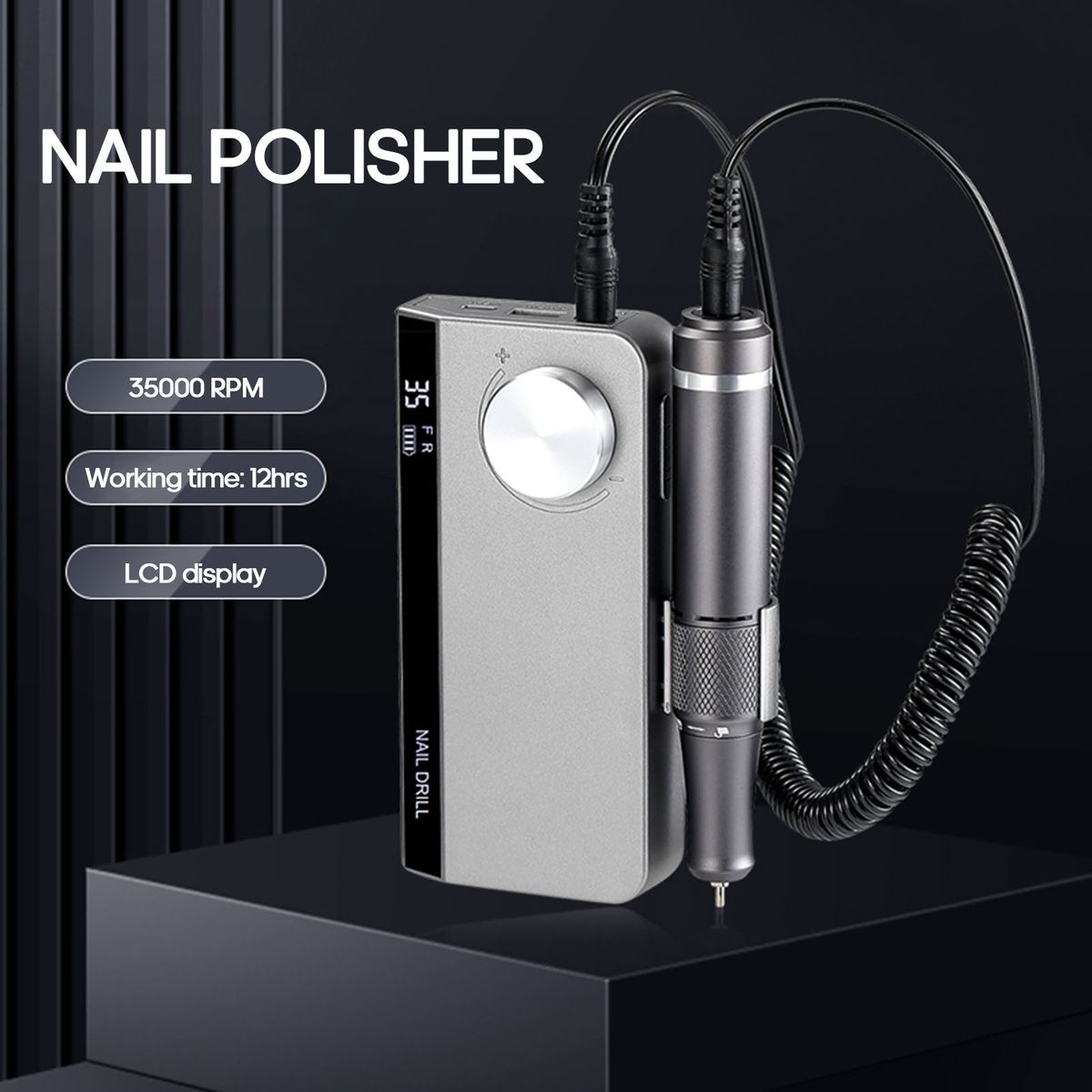 Portable Nail Drill Machine 35000 Rpm Rotation Rate