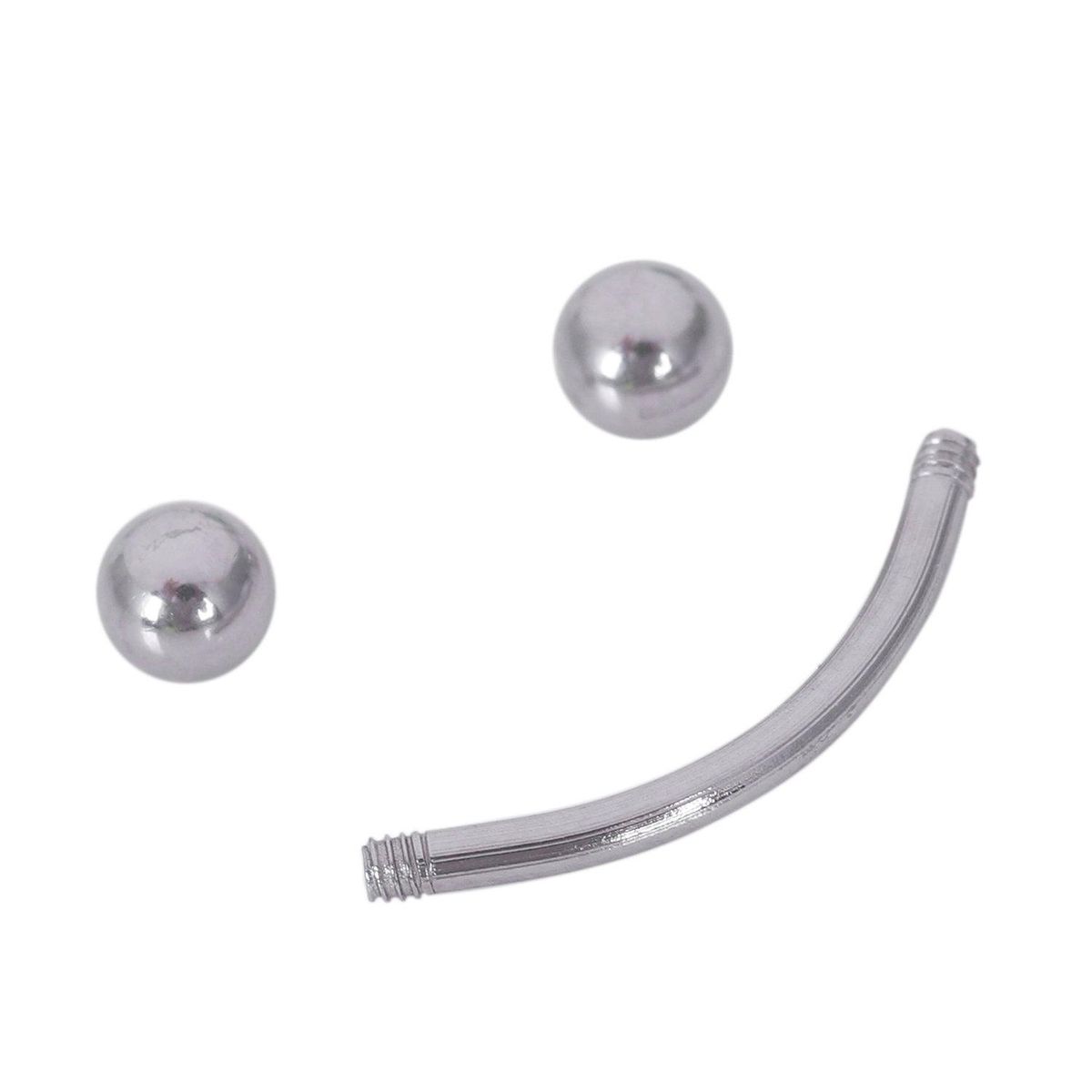 Stainless steel Curve Bent Barbell Plain Eyebrow Ring Body