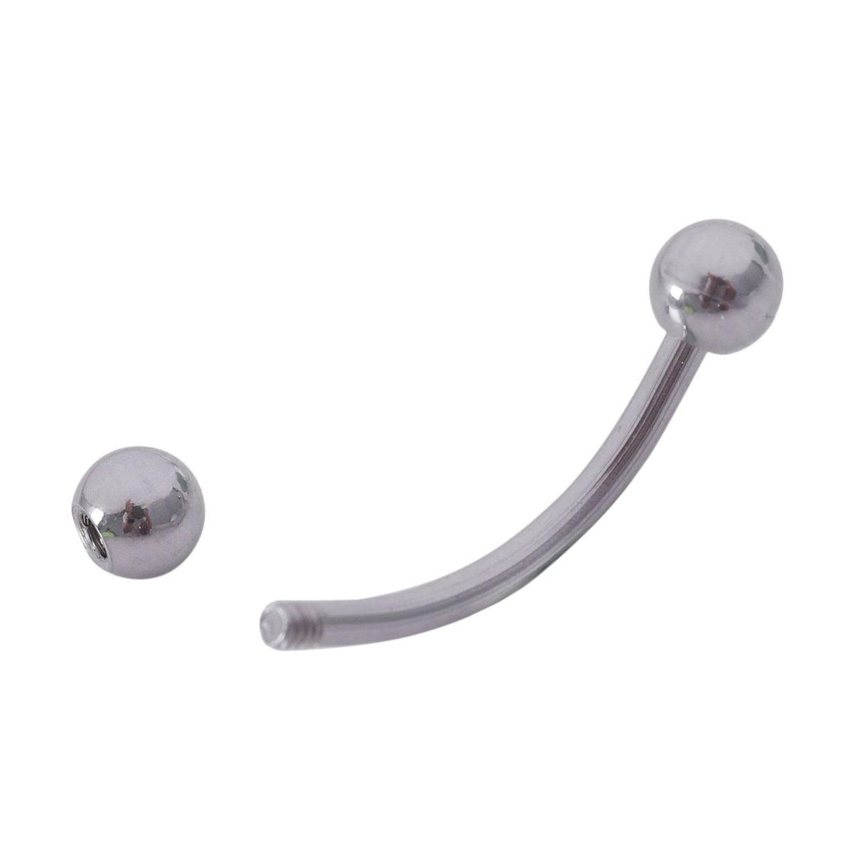 Stainless steel Curve Bent Barbell Plain Eyebrow Ring Body