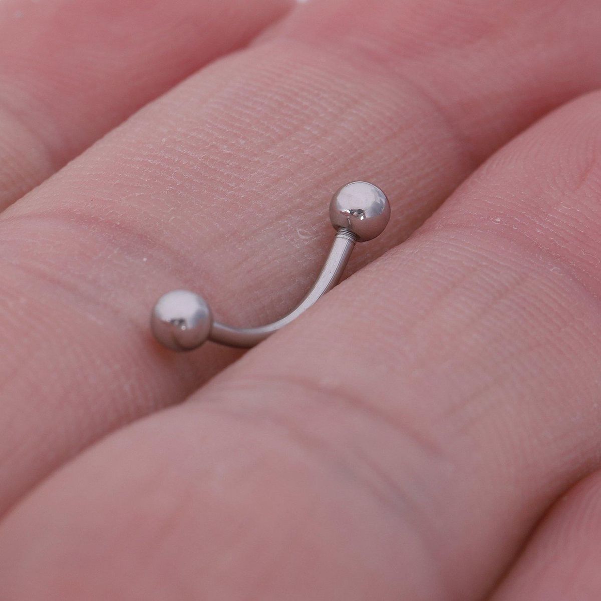 Stainless steel Curve Bent Barbell Plain Eyebrow Ring Body