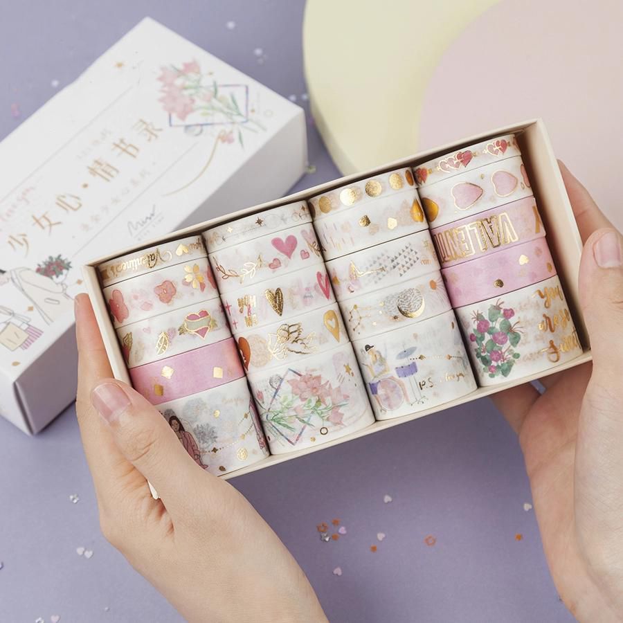 20pcs Pack Retro Golden Washi Tapes Masking Tape Set Diy
