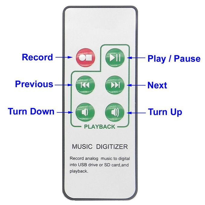 Audio Capture Recorder 3.5mm & RCA IN Remote Control Music