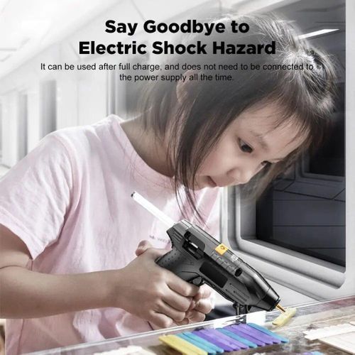 40W Hot Melt Glue Gun+Glue Sticks(10/40pcs) Set Cordless Rechargeable Hot Glue Applicator Home Improvement Craft Kit DIY Tools