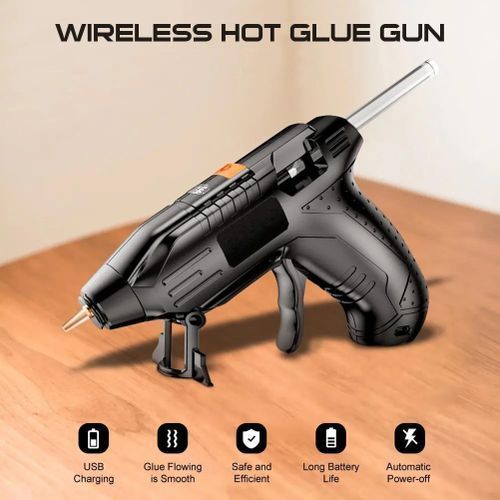 40W Hot Melt Glue Gun+Glue Sticks(10/40pcs) Set Cordless Rechargeable Hot Glue Applicator Home Improvement Craft Kit DIY Tools