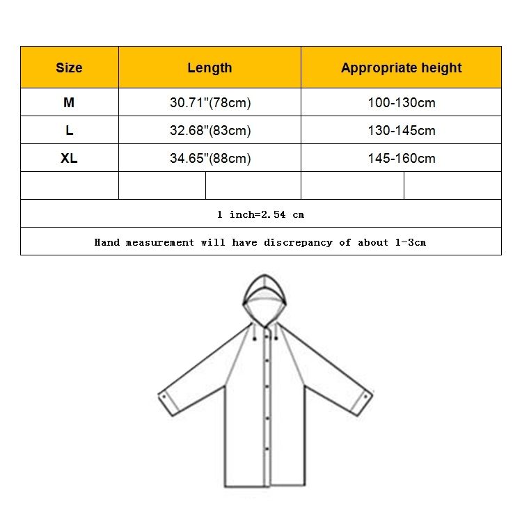 Fashion Children Lightweight EVA Transparent Frosted Raincoat Big Hat With Pocket Size: XL(Blue)