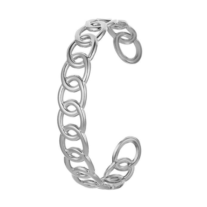 Chain Bracelet Openwork Smooth Surface Bracelet Silver
