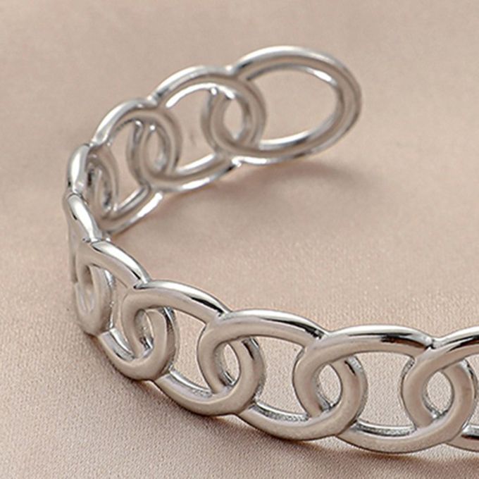 Chain Bracelet Openwork Smooth Surface Bracelet Silver