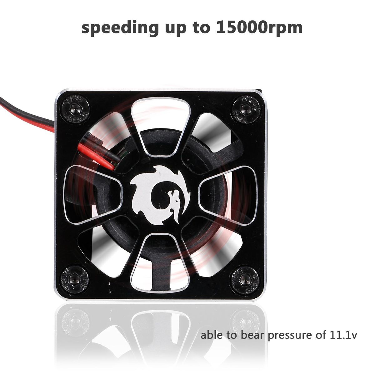 RC Motor Heatsink Cooling Fan with 2 Clamps & Adapter Cable for 540 550 Series Brushed Motor Compatible with RC Car Traxxas Hsp Redcat TRX-4 Axial Scx10 RC4WD Tamiya D90 Hpi Crawler Car