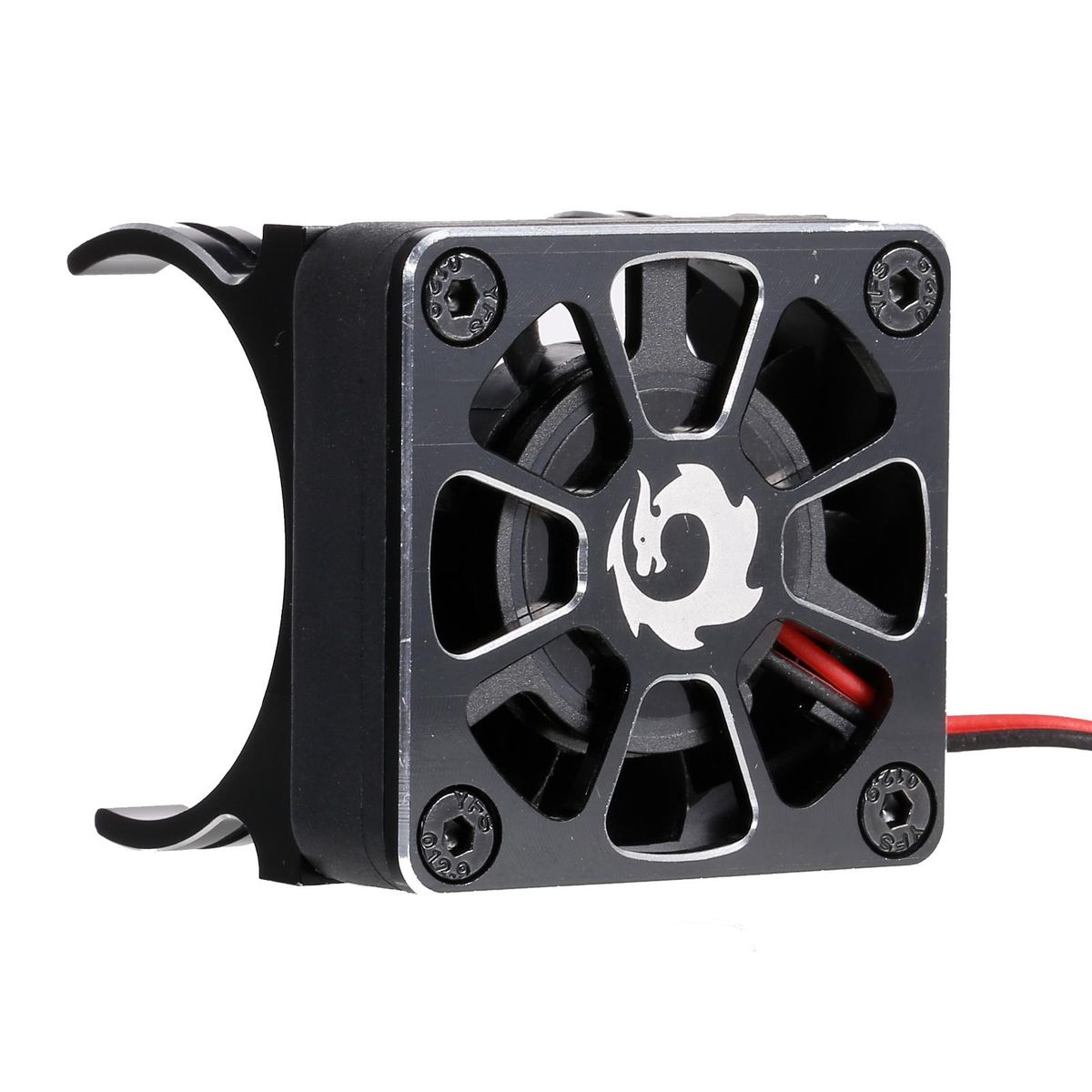 RC Motor Heatsink Cooling Fan with 2 Clamps & Adapter Cable for 540 550 Series Brushed Motor Compatible with RC Car Traxxas Hsp Redcat TRX-4 Axial Scx10 RC4WD Tamiya D90 Hpi Crawler Car