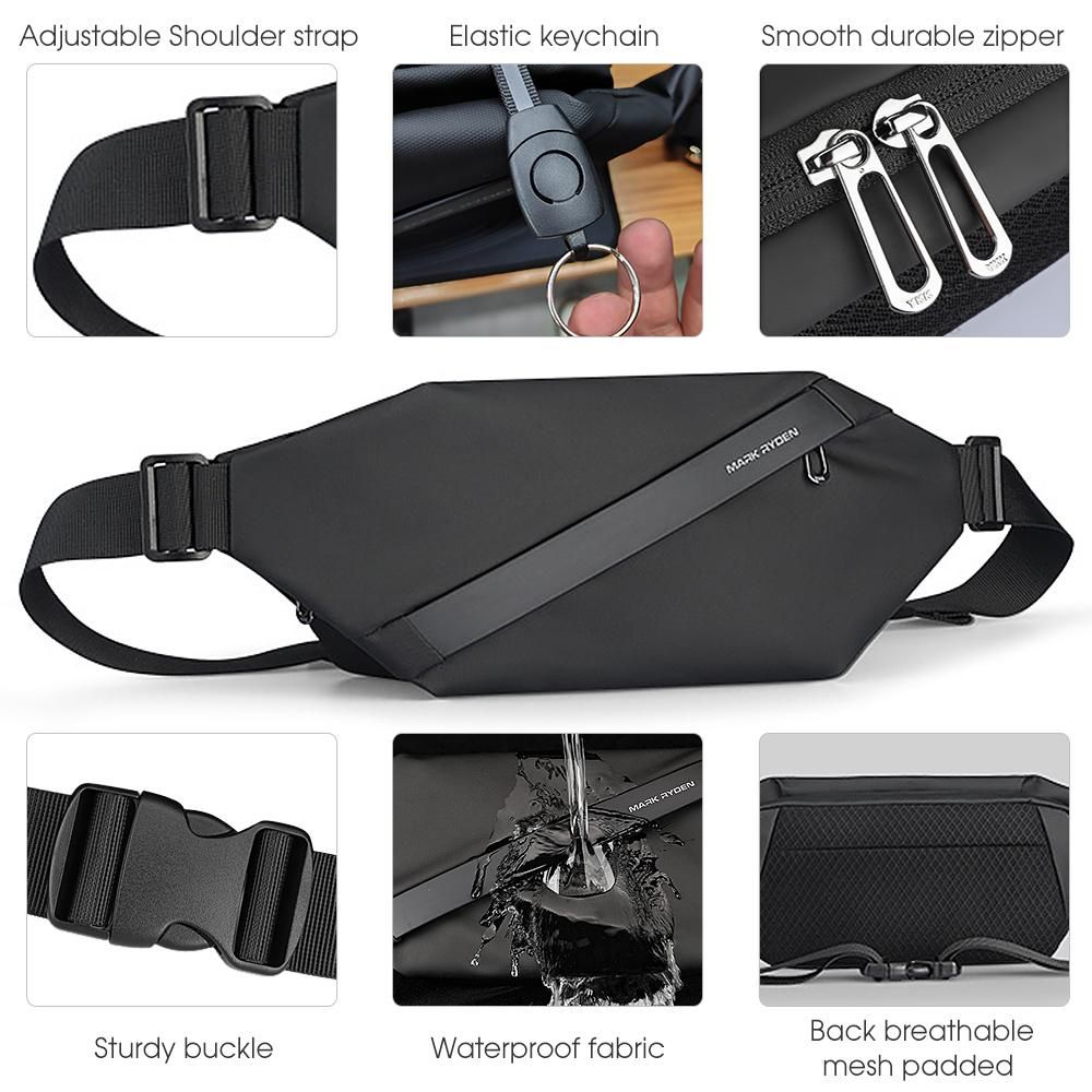 Chest Bag Sling Backpack Business Day Packs for Men Waterproof Shoulder Bag for Outdoor Sports Hiking Cycling Traveling