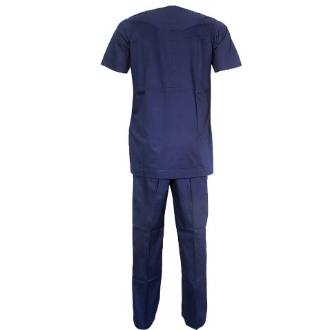 Men's Traditional Attire with Gold Design - Blue