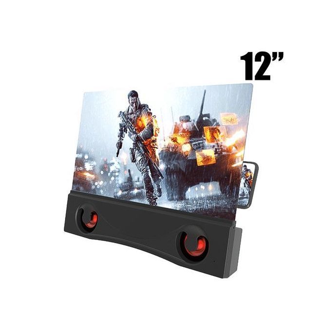 Rechargeable Bluetooth Speaker 3D HD Mobile Phone Magnifier Projector Screen Amplifier Stand 12inch