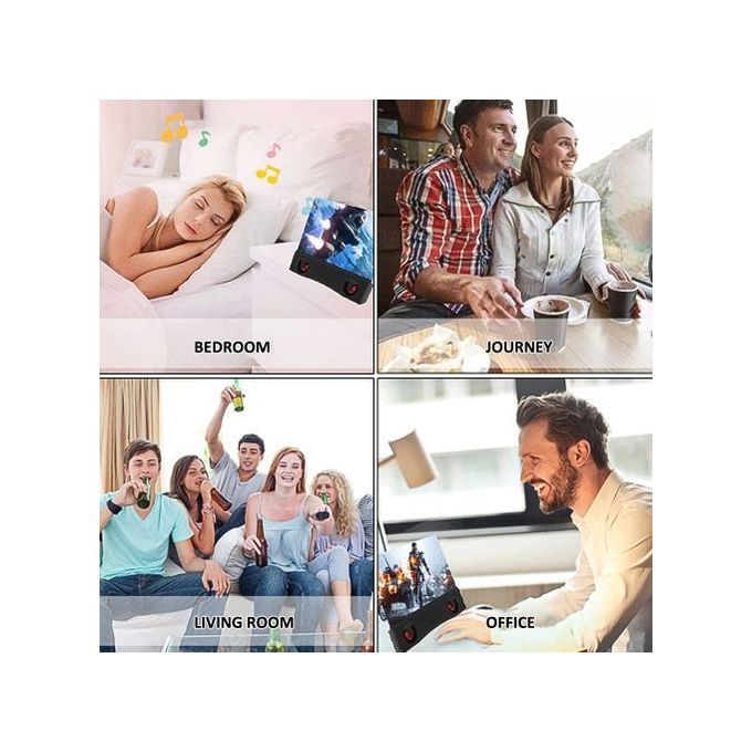 Rechargeable Bluetooth Speaker 3D HD Mobile Phone Magnifier Projector Screen Amplifier Stand 12inch