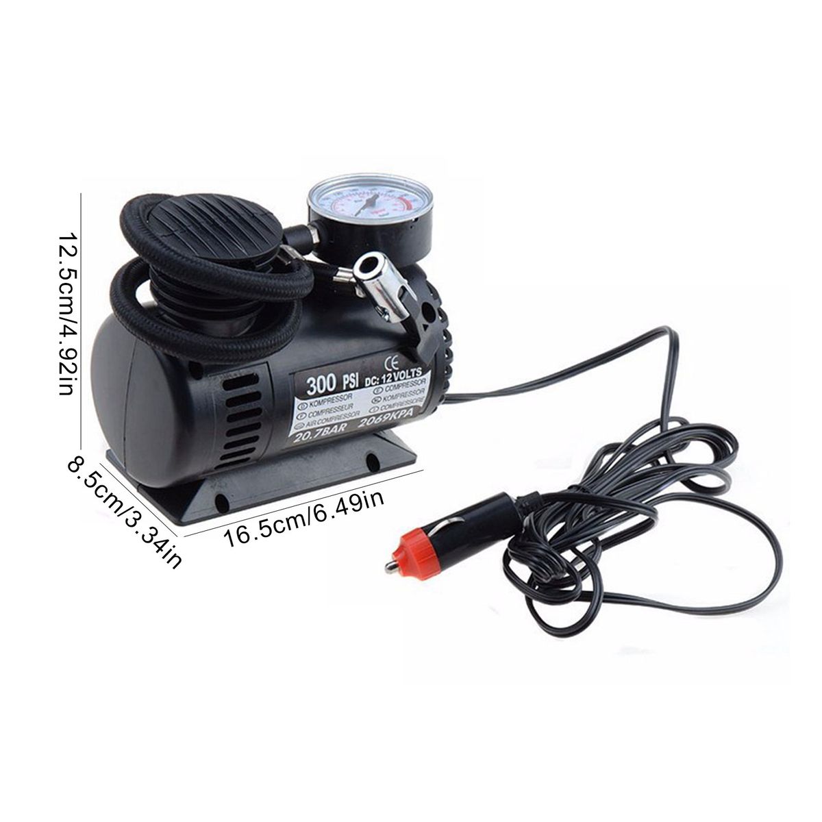 Portable Air Compressor Car Air Pump Car Auto 300psi 12v