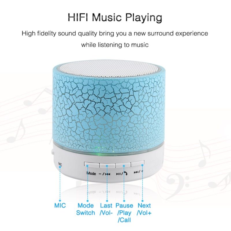 LED Wireless Bluetooth Speaker Mini Musical Audio Handsfr GAO