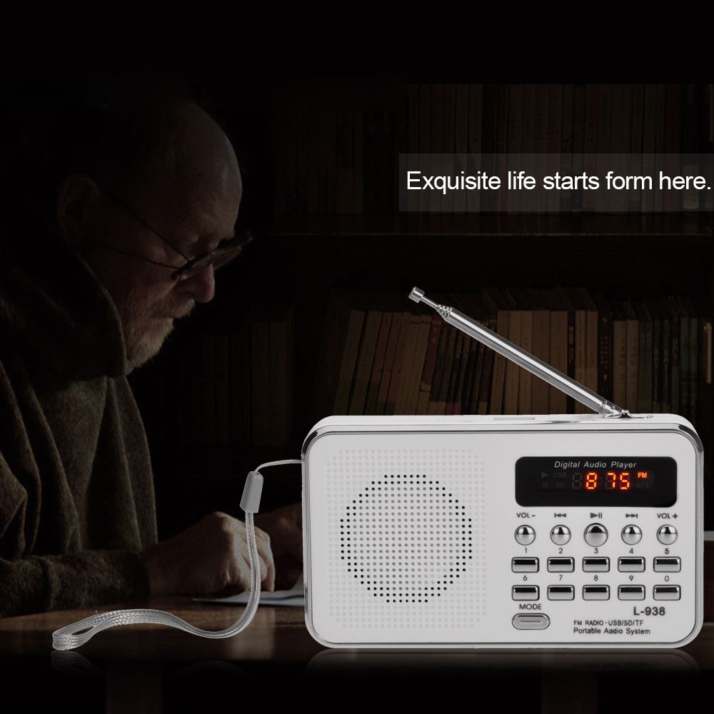L-938 Mini FM Radio Digital Portable 3W Stereo Speaker MP3 A